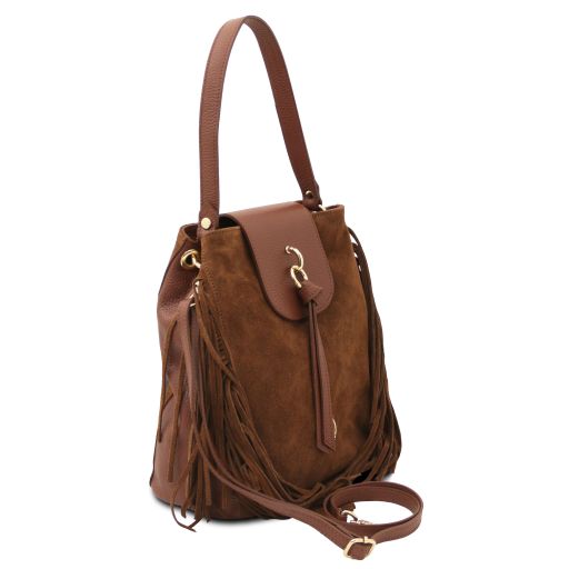 Nomade - Suede leather fringe shoulder bag