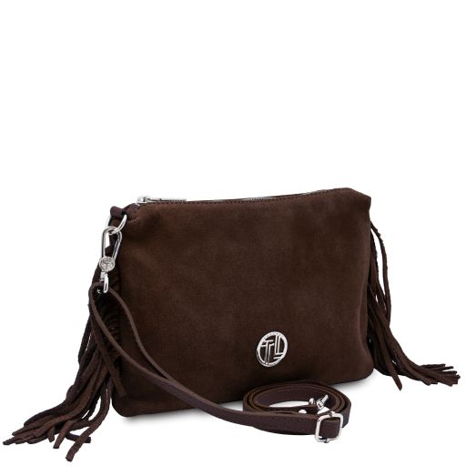 Nomade - Suede leather fringe clutch