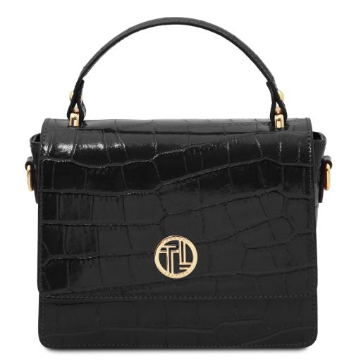 Croque - Croc print leather handbag