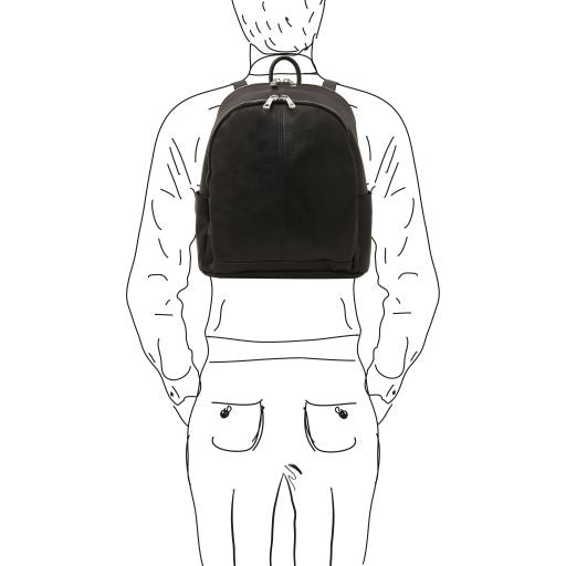 Canberra - 2 Compartments leather backpack