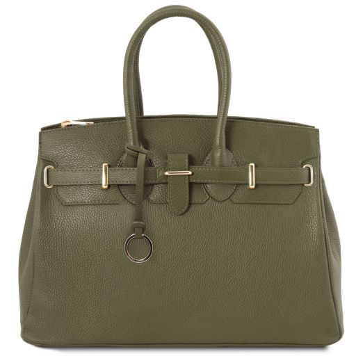 TL Bag - Leather handbag with golden hardware