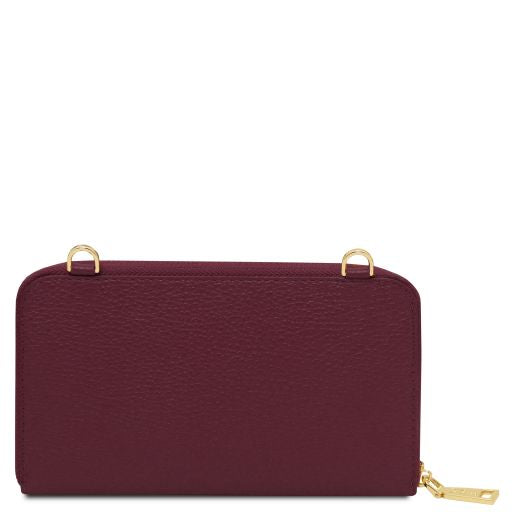Urania - Leather wallet/phone holder with strap