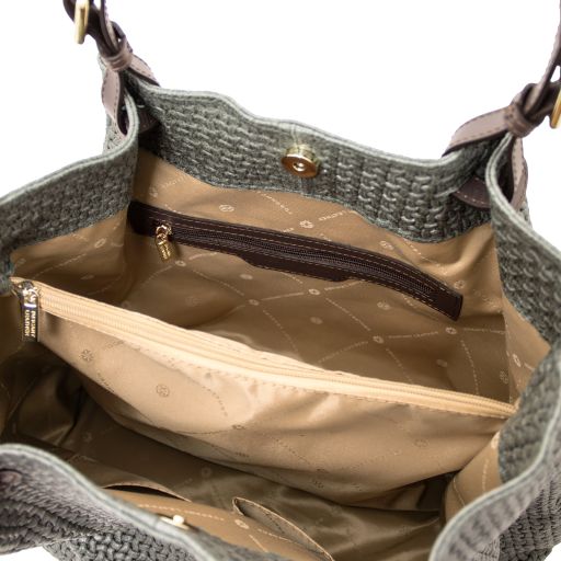 TL KeyLuck - Woven printed leather shopping bag