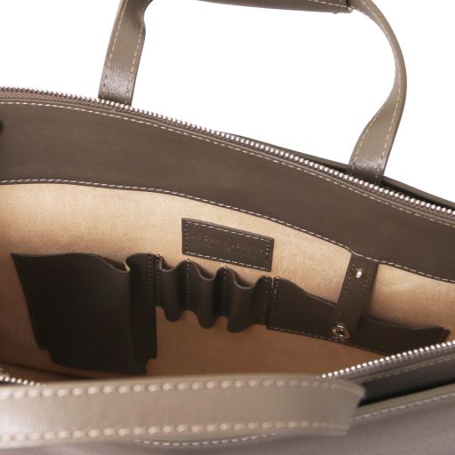 Palermo - Saffiano Leather briefcase 3 compartments for women