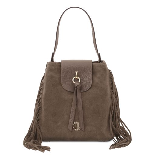 Nomade - Suede leather fringe shoulder bag