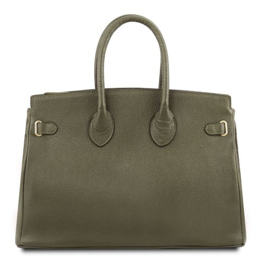TL Bag - Leather handbag with golden hardware
