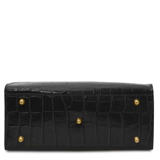 Croque - Croc print leather handbag