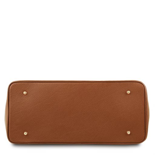 TL Bag - Leather handbag with golden hardware