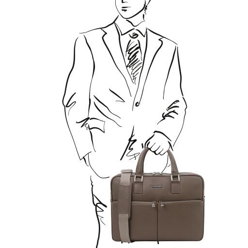 Treviso - Leather laptop briefcase