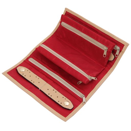 Soft leather jewellery case