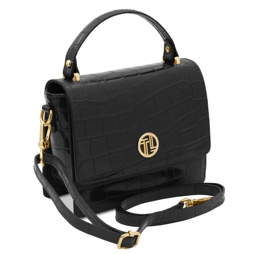 Croque - Croc print leather handbag
