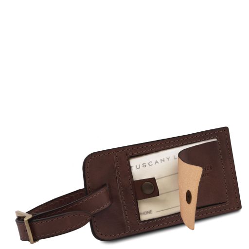 Matte leather luggage tag