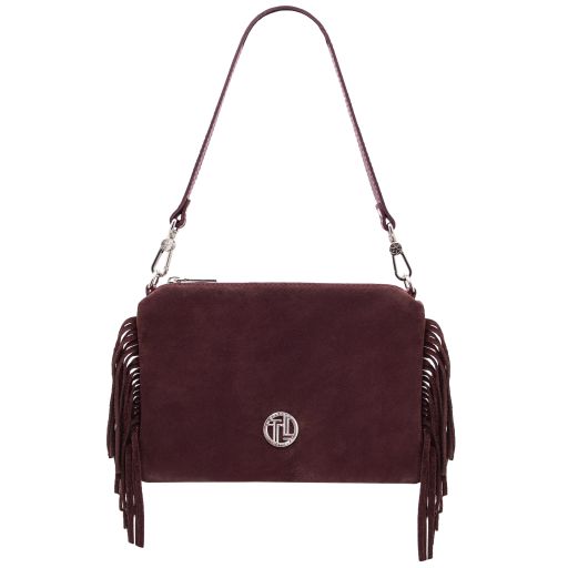 Nomade - Suede leather fringe clutch