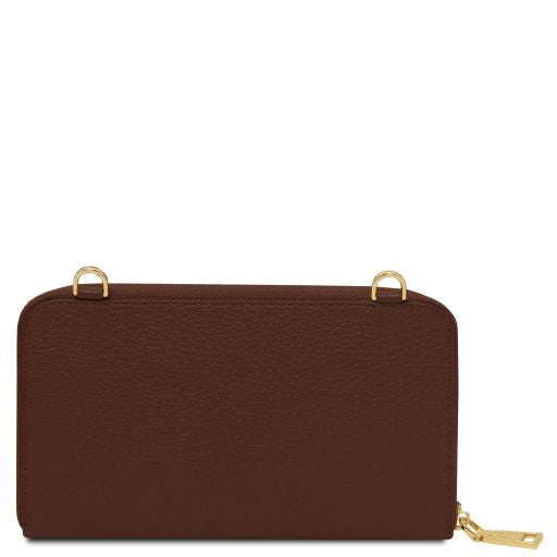 Urania - Leather wallet/phone holder with strap