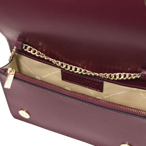 Opera - Leather clutch with chain strap