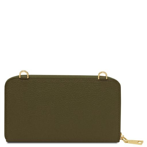 Urania - Leather wallet/phone holder with strap