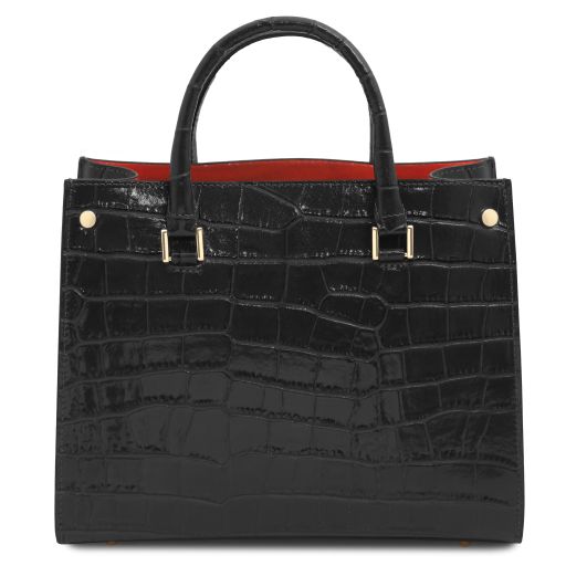 Croque - Croc print leather handbag