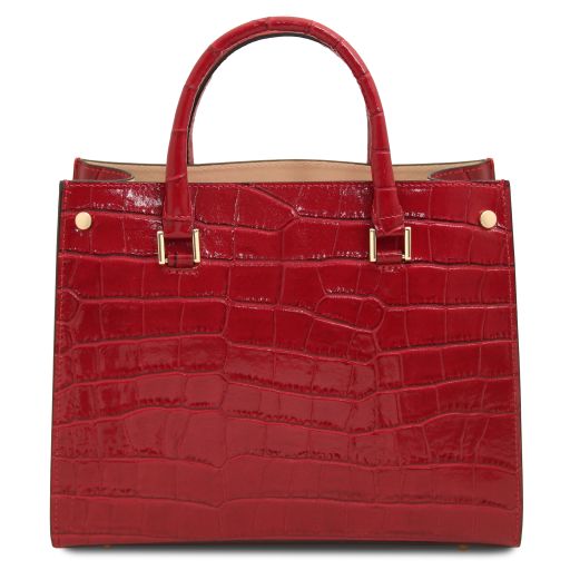 Croque - Croc print leather handbag