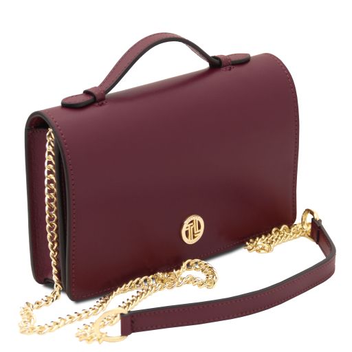 Opera - Leather clutch with chain strap