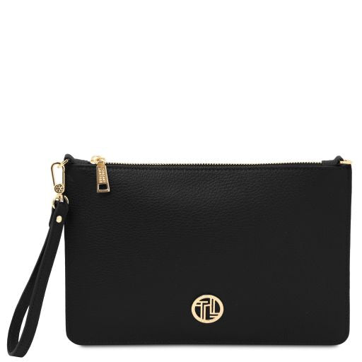 Diva - Leather clutch with chain strap