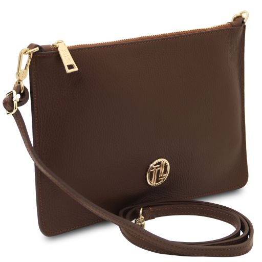 Diva - Leather clutch with chain strap