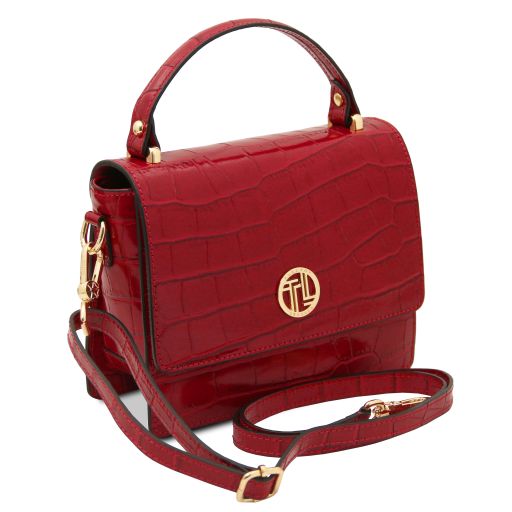 Croque - Croc print leather handbag
