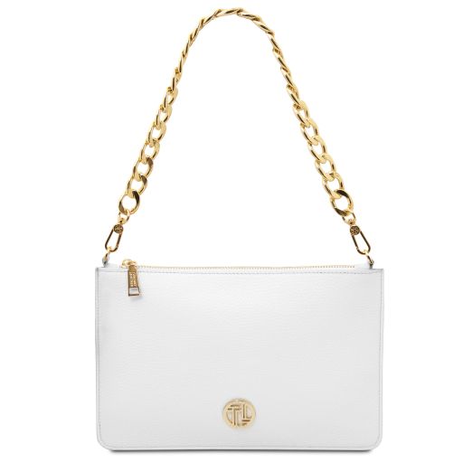 Diva - Leather clutch with chain strap
