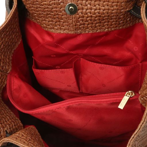 TL KeyLuck - Woven printed leather shopping bag