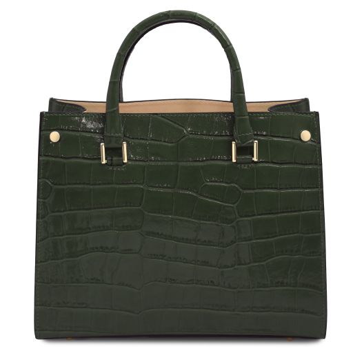 Croque - Croc print leather handbag