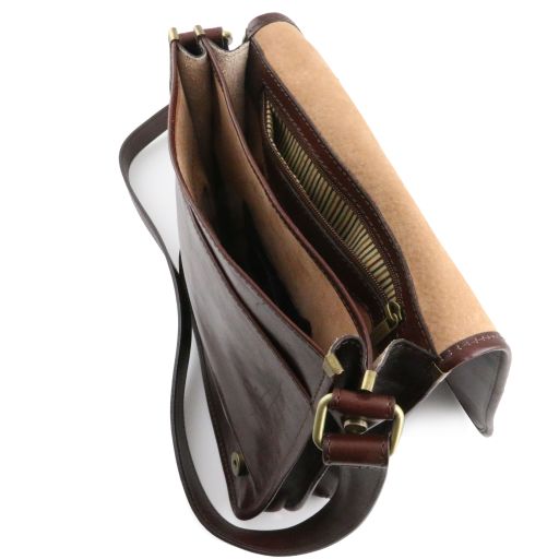 TL Messenger - Two compartments leather shoulder bag