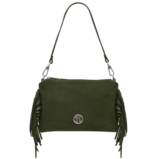 Nomade - Suede leather fringe clutch