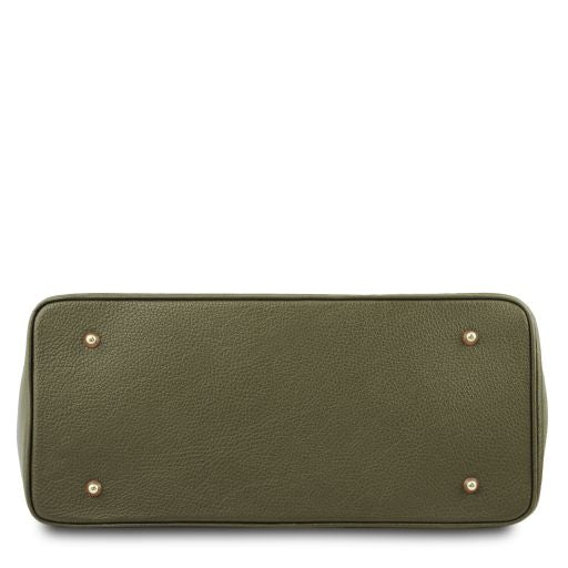 TL Bag - Leather handbag with golden hardware