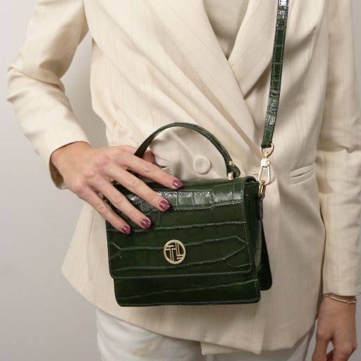 Croque - Croc print leather handbag