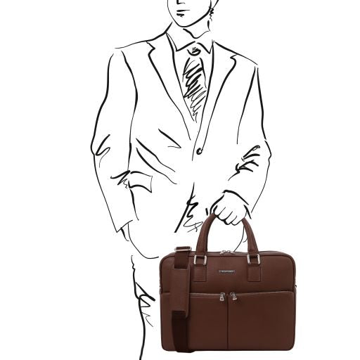Treviso - Leather laptop briefcase