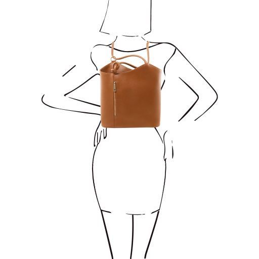 Patty - Saffiano leather convertible backpack shoulderbag