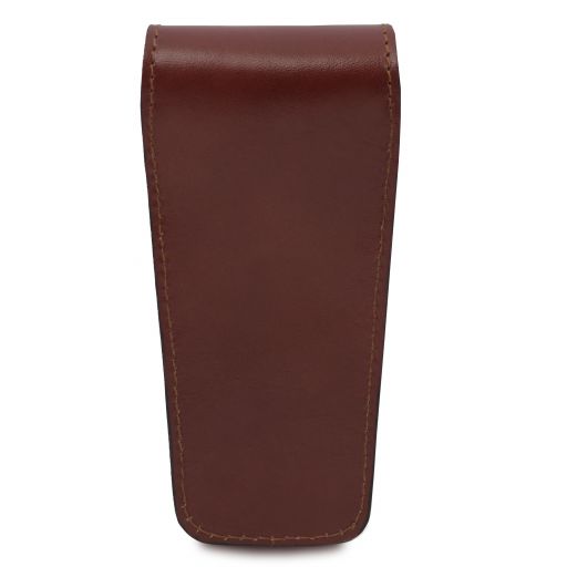 Exclusive leather 2 slots pen/watch holder