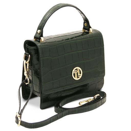 Croque - Croc print leather handbag